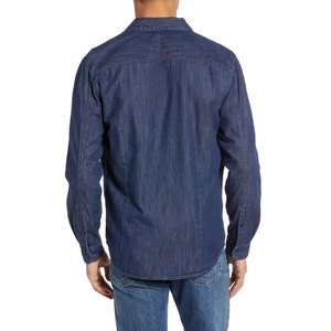 Camisa de Mezclilla de Alta Calidad para Hombre, 100% Algodón, Cuello Alto, Color Sólido, Talla Grande, Estilo Safari Otoñal, Transpirable y de Secado Rápido - Product Image 2