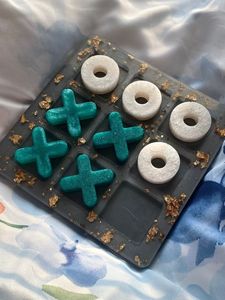 Molde de silicona rosa de resina orgánica con patrón en forma de X y O para Tic Tac Toe (Tres en Raya) y Juego de Mesa DIY de Resina - Product Image 6