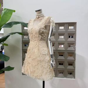 High Quality Elegant V-Neck Bohemian Cotton Mini <b>Dress</b> With Sleeve A-Line Empire Waist <b>Summer</b> Women's <b>Dress</b> - Product Image 4