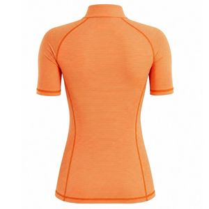 <b>Orange</b> Women's Quarter Zip Short Sleeve Printed Golf Pullover Shirt Lightweight Eco-Friendly Performance Sports Top Activewear - Product Image 2