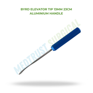 Punta de elevación Byrd de 13 mm y 23 cm con mango de aluminio, instrumento quirúrgico ortopédico para elevación ósea - Product Image 2