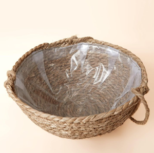 Pots de rangement au sol en jacinthe d'eau de style rétro, fabriqués au Vietnam, avec poignées, tissés à la main, écologiques - Product Image 4