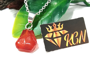 Natural Raw Carnelian <b>Pendant</b> <b>Solid</b> 925 Sterling Silver Handmade Rough Carnelian Gemstone <b>Pendant</b> Necklace Gift Jewelry - Product Image 2