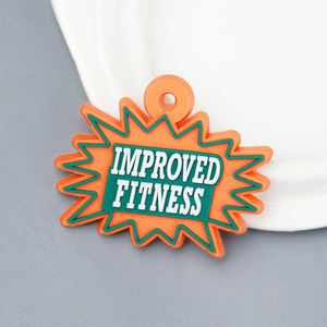 Patch décoratif en PVC 3D en caoutchouc pour fitness, forme irrégulière, à coudre - Product Image 4