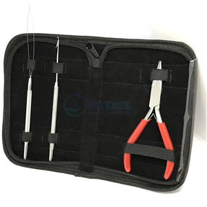 Professional 3-Piece Stainless Steel Hair <b>Extension</b> Tools Kit Pliers Loop Needles Micro Ring <b>Beads</b> Lightweight Reusable A+ Grade - Product Image 1