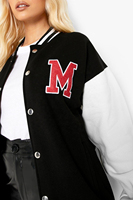 Veste universitaire personnalisée en cuir de mouton de haute qualité, respirante, pour femme, hiver, unie, brodée, école, collège, université