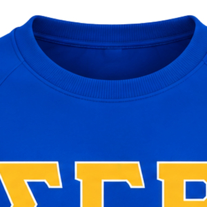 Sudadera Azul para Mujer con Cuello Redondo, Gráfico de Letras Griegas Doradas 1922, con Rayas Blancas Dobles en las Mangas, Manga Larga, Estilo Casual Universitario - Product Image 4