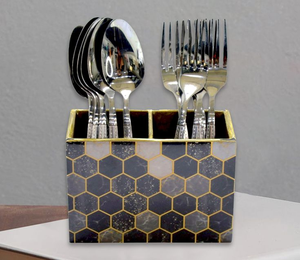 Support à Couverts en Bois Imprimé Écologique, Design Rustique, Lavable au Lave-Vaisselle, Idéal pour Cuillères, Fourchettes, Couteaux et Rangement de Mouchoirs – Meilleures Ventes - Product Image 3