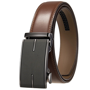 Ceinture automatique en cuir véritable avec boucle rectangulaire en alliage pour tenue formelle - Product Image 2