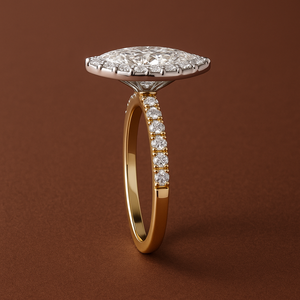 Original Marquise Moissanite Bague de fiançailles 14K Gold Bar Setting Wedding Party Bijoux en argent sterling 925 - Product Image 6