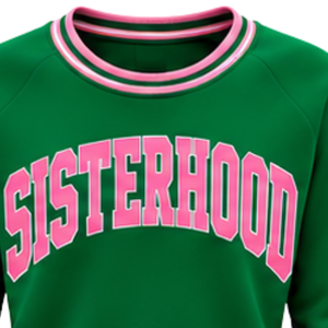 Green Sisterhood <b>Heart</b> Graphic Women <b>Sweatshirt</b> Knitted Rib Crew Neck Long Sleeve Casual Pullover Fashion Custom Ladies Clothing - Product Image 6