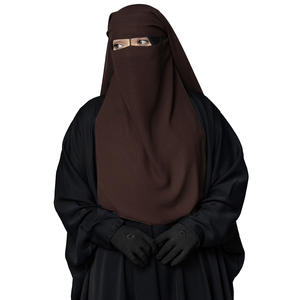 Hiyab Niqab de Color Sólido a la Moda para Mujer, Cubre Rostro Islámico Ligero, Tela Suave, Velo para Uso Diario - Product Image 5