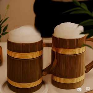 Jarra de Cerveza Hecha a Mano de Madera de Sheesham con Detalle de Cuerda: Decoración Rústica para Bar - Product Image 4