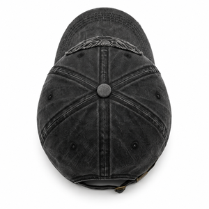 Casquette de baseball noire vintage de qualité supérieure avec broderie 3D personnalisée – Casquette en coton vieilli style Dad Hat - Product Image 4
