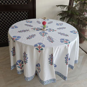 Mantel de Boda Personalizable Balajee Hecho a Mano, Hermoso Mantel Indio de Algodón Puro con Estampado a Bloque, para Interiores y Exteriores - Product Image 1