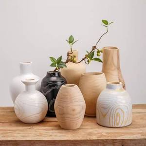 Handcrafted Wooden <b>Vase</b> for Home Wedding Table Best Rated Natural Finished Rustic New Arrival <b>Vase</b> Home Interior Artistic Design - Product Image 2