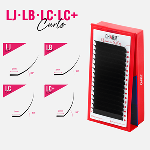 Plateaux de cils en vison Charmlash en gros, extensions de cils Camilla, plateaux de cils personnalisés LJ, cils haut de gamme en PBT, diverses épaisseurs - Product Image 1