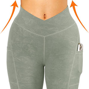Leggings de Yoga para Mujer con Logotipo Personalizado, Corte en V en la Cintura, Estampado de Camuflaje, Leggings Ajustados de Gimnasio con Bolsillos Laterales, Transpirables y Deportivos - Product Image 4