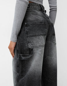 Best Price High Quality Plus Size Women's Vintage Eco-Friendly Breathable Streetwear Midweight Denim <b>Cargo</b> Pants Elastic Waist - Product Image 5