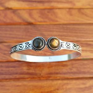 Elegantes Brazaletes de Labradorita Natural con Baño de Plata, Estilo Étnico Unisex, para Meditación, Reiki y Sanación, Disponibles de Fábrica - Product Image 2