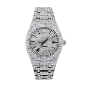Montre tendance sertie de diamants de laboratoire incolores pour hommes, qualité supérieure, prix de gros - Product Image 6