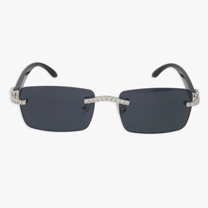 Gafas de Sol Polarizadas Rectangulares Unisex de Alta Calidad TIARAS JEWELS, Sin Montura, Plateadas, con Diamantes Moissanite, Lentes Graduadas UV400 - Product Image 3