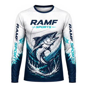 ออกแบบเสื้อตกปลาของคุณเองสำหรับผู้ชาย UPF 50+ ป้องกันรังสียูวี เสื้อตกปลาแบบเปล่าสำหรับงานซับลิเมชั่น ปรับแต่งได้ - Product Image 1