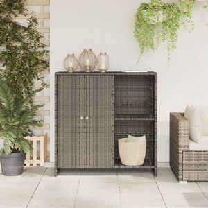 Armoire de rangement en rotin gris avec étagère 39,37 x 14,17 x 40,16 pouces pour salon - Product Image 3