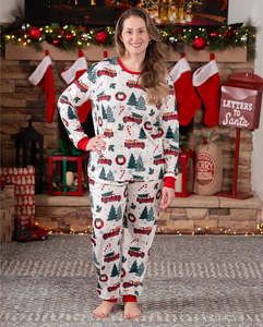 Sublimation <b>Christmas</b> <b>Family</b> <b>Pajama</b> Set 100% Polyester Casual <b>Matching</b> Holiday Sleepwear Personalized <b>Family</b> Clothing Collection - Product Image 4