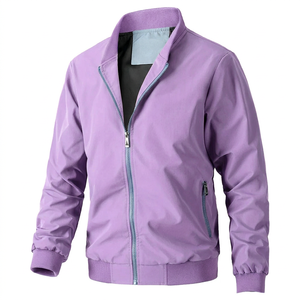 Custom Logo <b>Men's</b> Windbreaker <b>Jacket</b> <b>Lightweight</b> Polyester Bomber Full Zip Casual Fashion Streetwear <b>Jacket</b> for Spring Autumn - Product Image 1