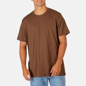 Camiseta de Cuello Redondo para Hombre, 100% Algodón, Color Marrón Sólido, Manga Corta, Corte Regular, Estilo Casual, 200g, Anti-Pilling, Frente Liso - Product Image 2