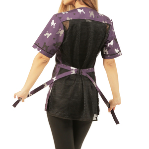 Blouse de toilettage robuste imperméable anti-poils en tissu polyester, couleur personnalisée, logo personnalisé, commande en gros - Product Image 3