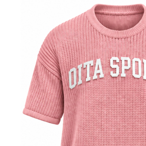 Dusty <b>Pink</b> <b>Men</b> Knitted <b>T</b> <b>Shirt</b> Short Sleeve Crew Neck Textured Casual Top Custom Printed Streetwear Summer Fashion Wholesale - Product Image 6