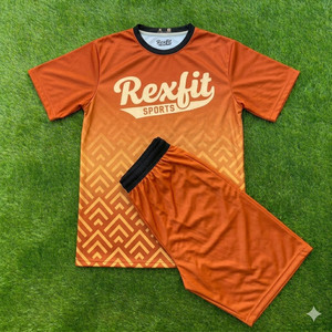 ชุดกีฬาผู้ชาย REXFIT SPORTS เสื้อและกางเกงขาสั้นแบบกำหนดเอง ชุดฝึกซ้อมฟุตบอล ระบายเหงื่อได้ดี ผลิตโดย OEM - Product Image 1