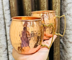 Hammered copper mug <b>set</b> luxury handmade drink cups reusable metal cocktail mugs premium <b>beverage</b> <b>serving</b> copperware collection - Product Image 4