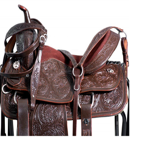 Hand <b>Tool</b> <b>Leather</b> Western Saddle-Premium Horse Riding Saddle Durable Plastic Comfortable Seat Custom Sizes OEM Brass Hardware - Product Image 3