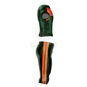 Pantalones de Fútbol Personalizados para Hombre en Verde y Naranja, Sublimados, Transpirables, de Poliéster, sin Costuras, con Tecnología de Detección de Agujas, Uniforme Deportivo - Product Image 2