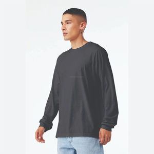 Custom Logo <b>Long</b> Sleeve Round Neck Printed Men T-Shirt Cotton Material Breathable Full Sleeves <b>Tshirt</b> for Men's Customized - Product Image 2