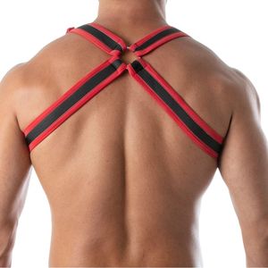 Arnés de Neopreno Rojo para Hombre, Estilo Bulldog, Ajustable, de Cuero, para Clubes Fetichistas - Product Image 3