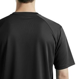 Camiseta Deportiva Negra para Hombre, Cuello Redondo, Algodón Premium, Transpirable, Suave, para Gimnasio, Fitness, Entrenamiento, Uso Casual, Logotipo Personalizado, OEM, ODM - Product Image 4