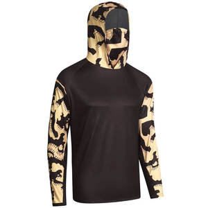 Sweat à capuche de pêche pour homme UPF 50, manches longues, imprimé camouflage, protection solaire anti-UV, en polyester, modèle 2027 - Product Image 1