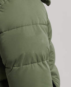 Veste matelassée pour homme, vert olive, col montant, fermeture éclair, coupe-vent, décontractée, pour l'automne, coupe régulière, en polyester - Product Image 6