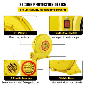 Ventilador de Aire Portátil de 450W 0.6HP, Bomba de Aire de 1750Pa, Inflador Comercial para Casas Inflables, Inflador para Instalaciones Acuáticas Inflables - Product Image 4