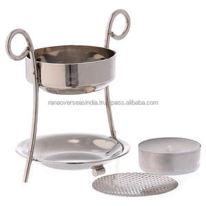 Brûleur d'encens en laiton plaqué argent avec grille, design moderne et épuré, écologique, pour charbon et bois de santal, toutes saisons - Product Image 4