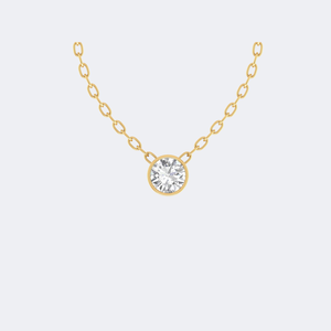Collier solitaire en diamant rond serti clos de 0,50 carat - Product Image 1