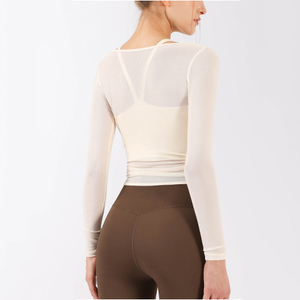 Women's <b>Wrap</b> Style Yoga Top Soft <b>Stretch</b> Fitness Workout Shirt Breathable Activewear Athletic Gym Clothing - Product Image 2