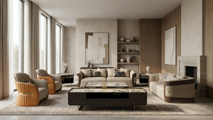 Ensemble de meubles de <span class=keywords><strong>salon</strong></span> sur mesure, canapé, fauteuil, table basse, meubles sur mesure OEM pour les projets d'aménagement intérieur de villas, d'appartements et d'hôtels - Product Image 6