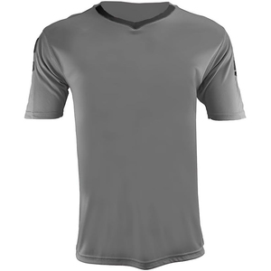 Maillot de football gris à manches courtes et col en V pour homme, en polyester respirant, coupe athlétique, toutes saisons, couleur unie, vêtement d'entraînement - Product Image 2