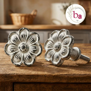 Tiradores de Gabinete de Hierro Fundido con Forma de Flor, Modernos, Multifuncionales y Duraderos, para Muebles de Cocina, Armarios y Baños - Product Image 1