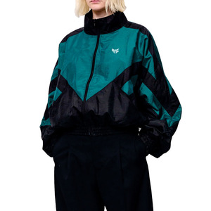 Customize Retro Color Block Nylon Track Men's <b>Jackets</b> Unisex Lightweight Zip Up Windbreaker Streetwear Sports Outerwear Supplier - Product Image 2